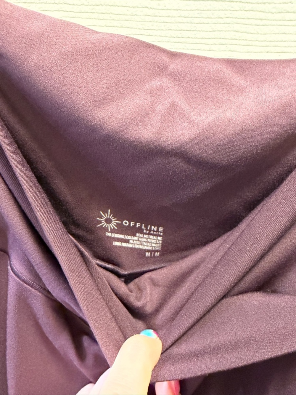 aerie Deep Plum High-Waist Crossover Leggings - Picture 3 of 3